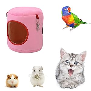 OGGID Cama Inverno para Pequeña Mascotas Hamster Conejillo de Indias Saco de Dormir Casa Cueve Cama Colgante de Hamaca Cobaya Nido de Peluche Felpa Suave y Cálida Estilo Encantador Redonda