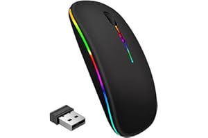 REDRAY Wireless Mouse For Laptop 2.4G Bluetooth Mouse for Computer Pc MacBook iPad Rechargeable Silent Mouse USB Receiver Dual Mode LED Mouse ultra slim