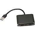 Fockety USB 3.0 to Dual HDMI Adapter, External Video Graphics Card HDMI Dual Monitor Display Adapter 1920x1080P 5Gbps USB C Splitter 2 Monitors Extended Display for PC Laptop