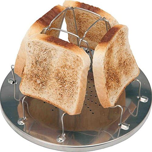 Vinallo 1 Pcs Stainless Steel Portable Toast Rack Camp Stove Toaster Folding Breakfast Toast Sandwich for Outdoor Camping Bivouac Picnic Outdoor Activities
