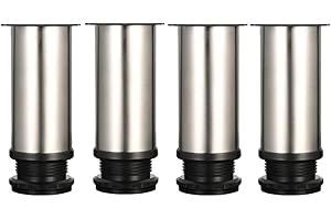 Drenky Möbelfüße Verstellbar,4 Stück Füße für Möbel Tischbeine Höhenverstellbar 12cm Sofa füße Möbelfüße Edelstahl Gesamthöhe 120mm-135mm Kommen mit Edelstahlschrauben für Möbel Projekt