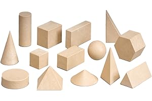 WISSNER® Aktiv lernen - 14 Figuras geométricas/Conjunto de cuerpos geométricos - de Primera a cuarta CLAS - RE-Wood®