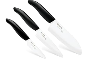 Kyocera FK-3PC BK GEN 3-częściowy zestaw noży ceramicznych z tworzywa sztucznego, ceramika, czarny/biały