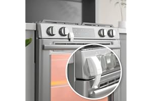 EUDEMON 1 Pièces Serrure avant du four mise à jour, serrure de porte de four à l’épreuve des enfants, pas besoin d’outils ou de perceuse (Blanc)