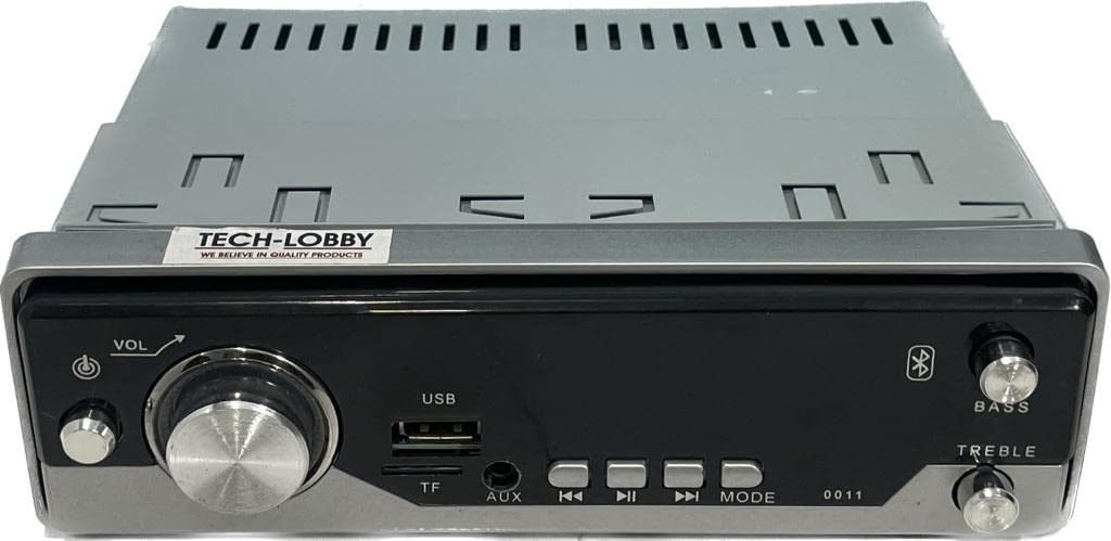 Tech-lobby Double IC High Power Universal Fit Mp3 Car Stereo with Bluetooth/USB/FM/AUX/MMC/Remote & Built-in Equalizer with Bass & Treble Control [Also, Includes a Free 3.5mm Premium Aux Cable]