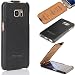 Produktbild Samsung Galaxy S7 EDGE Hülle - ECHTES LEDER HANDGEFERTIGT - bester Schutz Ihres Handys im Flip Cover Design - Etui Case Schale für Ihr Smartphone von TWOWAYS - Handyhülle in Schwarz