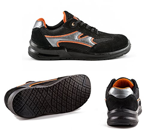 Männer Sicherheitsschuhe leicht Stahlkappe Arbeitsschuhe knöchelhoch Wanderschuhe 5552 Black Hammer - 2