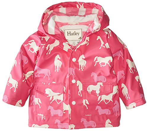 Hatley Baby Girls 0-24m Classic Horses Raincoat, Pink, 18-24 Months