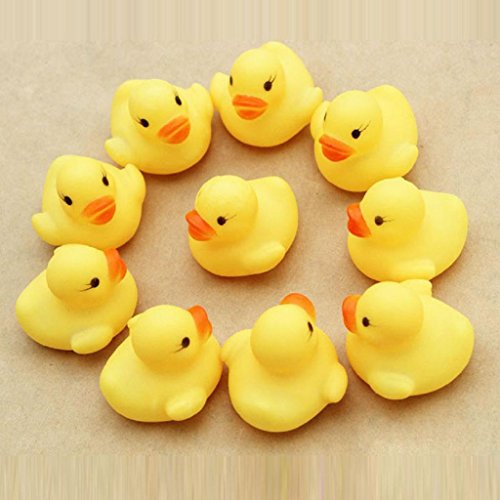 Kleinkindspielzeug Longra 12 Gummi Ente Entchen Bad Baby Dusche Spielzeug Party Gefälligkeiten Spielzeug Gelb Ente - 4