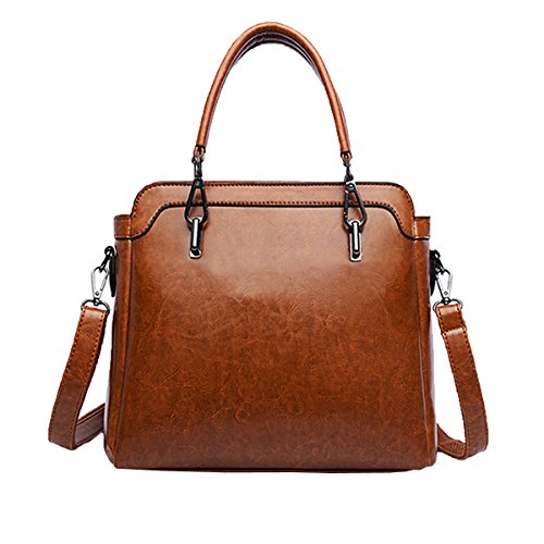 Preisvergleich Produktbild Damen Leder Handtaschen Aktentasche Geldbörse Schultertaschen Tragetaschen,Brown-M