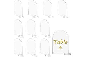 Fyihoxi 10 Stück Transparentes Bogen-Acrylschild mit 10 Ständer Acryl Clear Arch Tischkarte Acryl-Tischnummernhalter DIY Acryl-Tischschilder für Hochzeiten,Party,Meetings,Büro,Restaurants,Bar