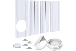 CAINDA Kit de ventilación portátil de aire acondicionado para ventanas, sello de ventana de aire acondicionado para manguera de escape de aire acondicionado de 13/15 cm de diámetro, kit de ventana de CA