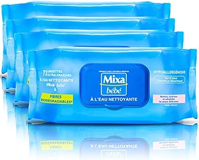 Mixa Bébé Lingettes A L'eau Nettoyante 72 unités - Lot de 4