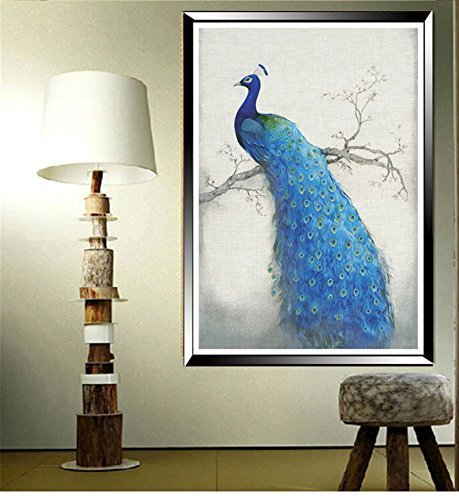 DIY Wanddeko Wandtattoo Diamant-Stickerei-Diamant-Mosaik Pfau Diamant-Malerei Kreuzstich Kits 30x50cm Wandaufkleber Wandsticker für Wohnzimmer Kinderzimmer Schlafzimmer Büro Dekor usw. (Kopf nach links) - 9
