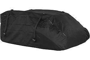 Dhouse Car Top Bag 458 Litre Large Weathering Cargo Carrier Transport Bag Waterproof Car Roof Luggage Bag for Cars Vans or SUVs with Roof Rack Rails Bars Black