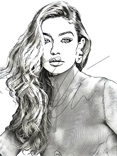Gigi Hadid Sketch Drawing Print Poster Hand Drawn Pencil Model #GIGI_SKETCH2