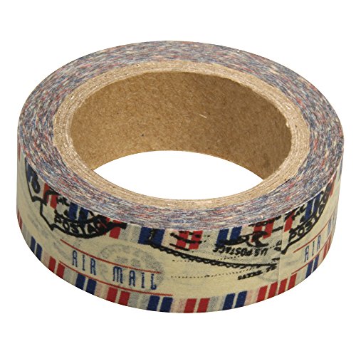 Rayher Hobby 57331000 Washi Tape Luftpost, 15 mm, Rolle 15 m