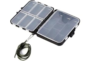 Sprießen Caja de almacenamiento para pesca, para anzuelos, señuelos, aparatos, cebo, 17 compartimentos, de plástico Caja de almacenaje señuelo de la Pesca de los trastos Impermeable Anzuelo- Negro