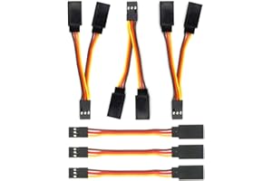 GTIWUNG 6 Pezzi Servo di Estensione per RC, 75mm Servo Extension Cable JR connettore Spina, 1 to 2 Y Cavo Filo da 75mm 3 Pin JR Maschio e Futaba Femmina per RC Droni Elicotteri Auto