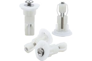 JATIPY 4PCS Toilet Seat Screws Set - Heavy-Duty Top Fix Hinges with Rubber Expandable Bolts for Toilet Seat Installation - Universal Fit for Most Toilets - Easy DIY Replacement Kit