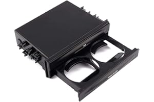 NIKOU Porte-gobelet pour Voiture, Porte-Gobelet de Poche pour Radio Double Din, Boîte de Rangement de Type Tiroir, Plateau Organisateur pour Bouteilles de Café