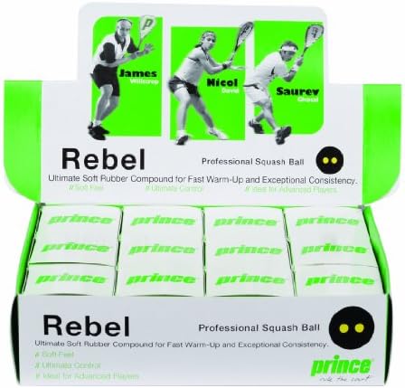 Prince Rebel Blue Dot Squash Balls - 1 Dozen Box