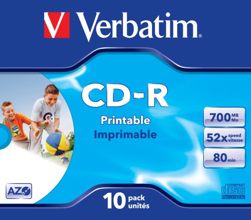 Verbatim CD-R Super AZO Print 52x 700MB bedruckbare CD-R Rohlinge im Jewel Case 10er-Pack - 3