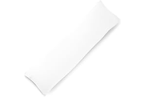 PinkZebra Federa per cuscino in mussola biologica, 40 x 145 cm, in 100% cotone organico, con chiusura lampo, made in EU, colore: bianco