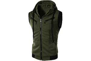 FULIDNGZG Camiseta Entrenamiento Hombre Camiseta Compresión Cómoda Camiseta Gym Algodón Camiseta Tirantes Cremallera Tank Top Culturismo Chaleco con Capucha Baloncesto Camiseta Sin Mangas Rugby Gimnasio