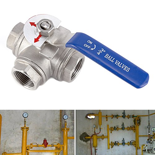 3/4′ DN20 Edelstahl 3-Wege Kugelhahn mit L-Bohrung Ventil Kugelventil Umschaltventil Industriequalit - 5