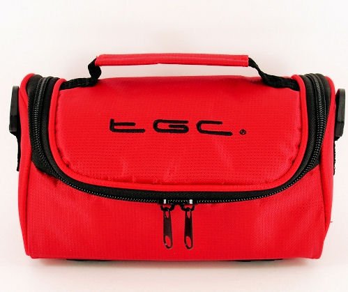 Neuf Rouge carmin TGC Sacoche Housse de transport avec bandouli  re pour l appareil photo Nikon Coolpix L810