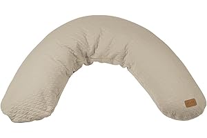 Béaba, Big Flopsy, Poduszka do karmienia piersią/ciążowa, poduszka ciążowa/ciążowa, odpowiednia do spania/karmienia piersią, wsparcie, optymalny relaks i komfort, kwiat bawełny, len