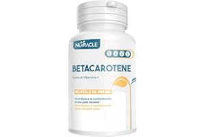 Nutracle Betacarotene perle da 438 mg | Integratore per Abbronzatura Forte | Sostegno per la Vista Alta Concentrazione di Pro Vitamina A (80 perle (1 Confezione))