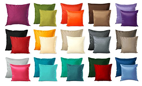 Kissenhülle Wildseide Optik uni Kissenbezug Zierkissen Deko Kissen #1134 (grau, 40×60) - 2