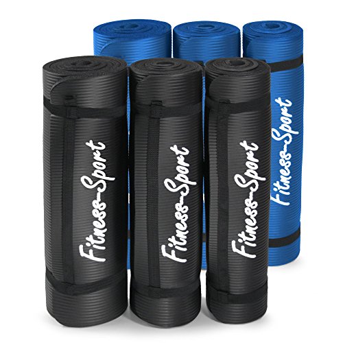 Gymnastikmatte, Fitness-Sport für Pilates, Yoga, Sport, Übungen, 0,8 / 1,0 / 1,5 cm, blau oder schwarz, 180 x 60 cm - 4