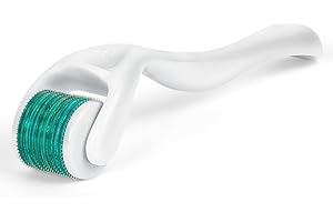 ACWOO Dermaroller, 0.5mm Microneedle Roller Viso, Professionale Titanio Micro-Ago Roller per Acne Cicatrici Rughe Smagliature Cura Della Pelle, Stimola la Crescita Barba Capelli(0.5mm)