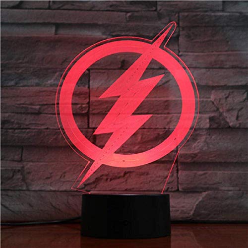 3D Night Light Justice League The Logo 3D Led Night Light Dibujos Animados Superhéroe Niños Niño Niños Regalos De Cumpleaños Lámpara De Mesa Mesita De Noche