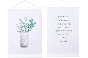 Ywlake Magnet Posterleiste Posterschiene Posterleisten, Magnetische Holz Poster Aufhänger Halter Rahmen Leisten Bild Bilder Bilderrahmen Bilderleiste 50x70 50x100 50x50 (50cm, Weiß, 2 Packungen)