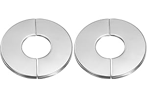 sourcing map 2pcs Wall Split Flange 1.02" (26mm) Stainless Steel Round Self-Adhesive Split Flange Pipe Cover Clip-on Escutcheon Collar for Floor Ceiling Bathroom Kitchen Toilet