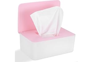 SZSLMY Feuchttücher Spender Feuchtpapierbox mit Deckel, Baby Feuchttüchter Box, rosa weiß
