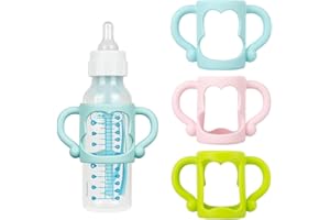 KIRZAX 3 Stück Babyflaschen Griffe,Baby-Silikon-Flaschengriffe, Silikon-Babyflaschengriffe, Flaschengriff Halter für Kinder Kleine Hand Greifdesign, Baby-Selbstfütterung