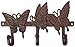Produktbild Wandgarderobe,Hakenleiste,Garderobenhaken Motiv Schmetterling aus Gusseisen antikbraun patiniert Breite: ca. 27 cm; Höhe: ca. 15 cm; Tiefe: ca. 4,5 cm