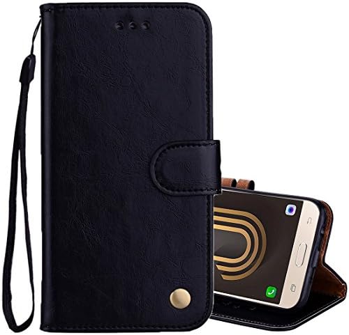 Mobile Phone Cases &amp; Covers, For Sumsung Galaxy J5 (2017)/J530 (EU Version) Business Style Oil Wax Texture Horizontal Flip Leather Case with Holder &amp; Card Slots &amp; Wallet (Color : Black)