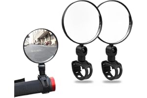 RAMGLYO 2 pezzi specchietto retrovisore per bicicletta, regolabile a 360 ° e ruotabile, specchietto grandangolare universale per mountain bike, bici da corsa, manubri