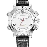 Qiyun echte Mode lässig Doppelschicht Display persönlichkeit multifunktions elektronische Wasserdichte Nylon Sport Student Uhr männlichen Trend @ (Farbe : A)