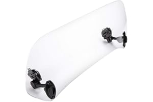 EVOMOSA Motorrad Windschutzscheibe Universal Clamp-On Variable Windschutzscheibe Spoiler Extension-37x17.2cm Transparent