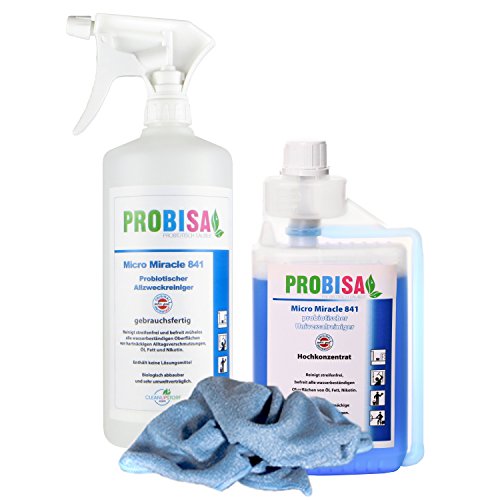 Limpiador Orgánico todo propósito - Limpiador del Hogar - Aerosol Limpiador de Ventanas Micro Milagro 841 Probisa (500 ml de Concentrado, rinde de 25 Litros, Listo para Usar)