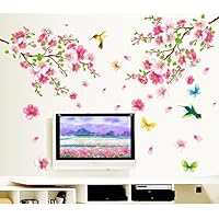 Decals Design 'Flowers Branch' Wall Sticker (PVC Vinyl, 60 cm x 90 cm),Multicolor