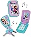 Produktbild 2 tlg. Set _ Handy & Schlüssel - mit SOUND - " Disney die Eiskönigin - Frozen " - incl. Name - für Kinder / Jungen & Mädchen - Auto - elektrisches Kinderhandy - Autoschlüssel - Klapphandy Telefon - Lernhandy / Kindertelefon zum Aufklappen - Spielzeug Musik Spielzeughandy / Spielzeugtelefon - Melody - Flip Top - völlig unverfroren Prinzessin Elsa Anna Arendelle - Olaf