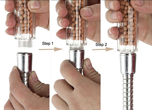 LED Duschkopf, HonestEast Duschlampe mit RGB 3-Farben automatisch geändert durch Temperatur Doppelte Filtration LED Spa Duschkopf Schlauch Wasser Badezimmer - 6